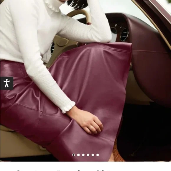 Boden leather skirt NWT Catroina leather 6 burgundy current catalog incredible!